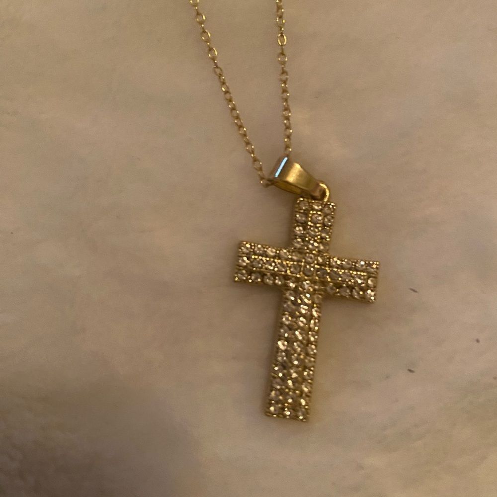 Gold Cross Pendant Necklace
